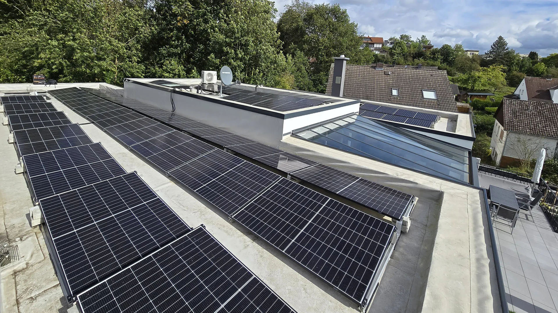 Photovoltaikanlage auf einem Flachdach